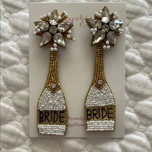 Champagne bride earrings